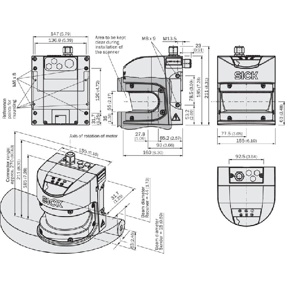 Scrutateur S3000 Expert, P=4m, Angle 190°, 32 champs Scrutateur S3000 Expert, P=4m, Angle 190°, 32 champs-Lire la description