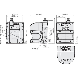 Scrutateur S3000 PROFINET IO Advanced, P=4m, Angle 190°, 8 champs-Lire la description