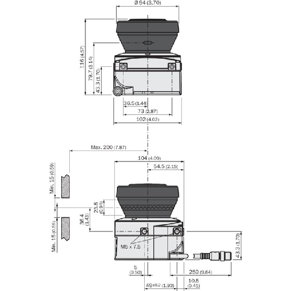 Scrutateur S300 Mini Standard, P=1m, Angle 270°, 3 champs-Lire la description