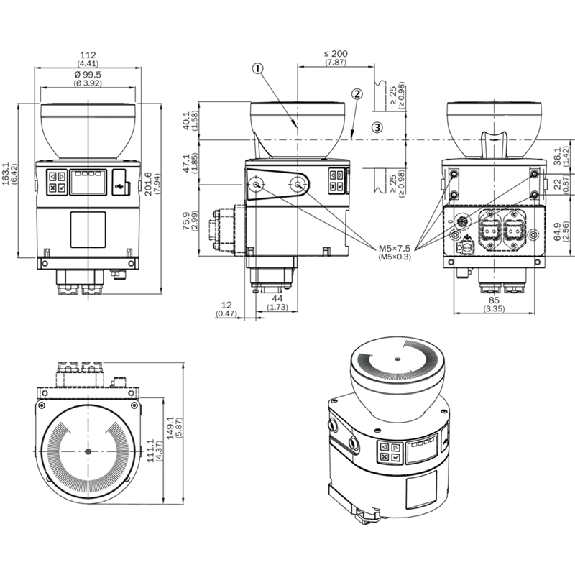 Scrutateur microScan3 Pro PROFINET P=4m, Angle 275°, 128 champs Scrutateur microScan3 Pro PROFINET P=4m, Angle 275°, 128 champs-Lire la description