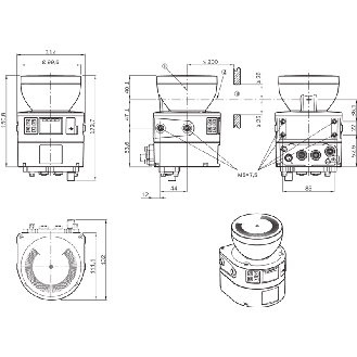 Scrutateur microScan3 Pro EtherCAT® P=9m, Angle 275°, 128 champs-Lire la description