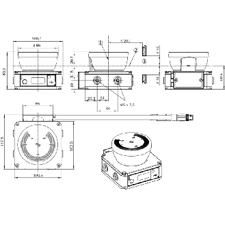 Scrutateur laser de sécurité P=3m, Angle 275°, champs 128-Lire la description