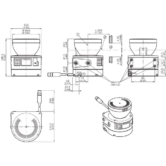 Scrutateur microScan3 Core I/O AIDA, P=4m Angle 275°, 4 champs Scrutateur microScan3 Core I/O AIDA, P=4m Angle 275°, 4 champs-Lire la description
