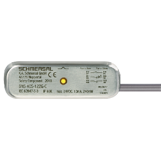 Int.de séc. magnétique codé (sans act.) Led, 1NO+2NF Inox, C20m-Lire la description