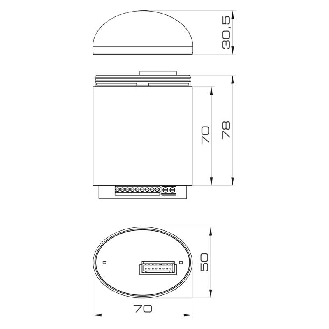 Elément de câblage ELYPS WM LT 4X V12/24DAC IP65 Ø70mm GRIS-Lire la description