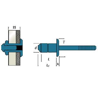 Rivet Structure Rivinox Tête Plate 3.2X6-Lire la description