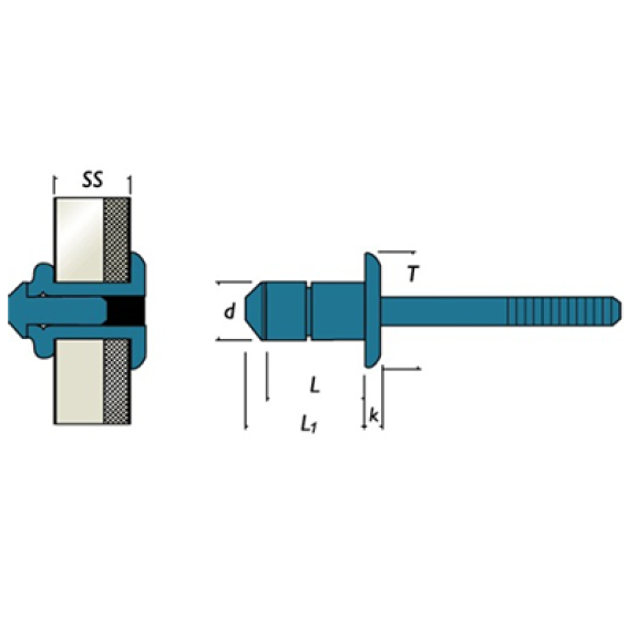 Rivet Structure Rivinox Tête Plate 3.2X6-Lire la description