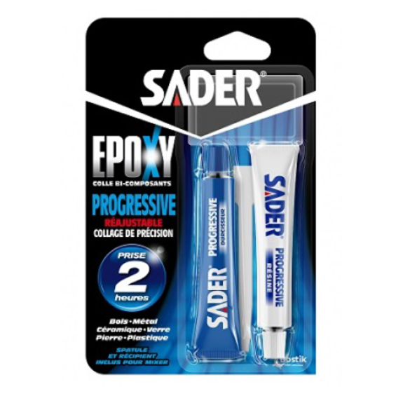 Colle Epoxy bi-composante progressive 2 x 15ml - SADER - 30610776-Lire la description