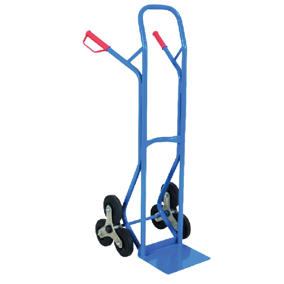 Carretilla para escalera con placa fija y neumáticos de goma-Leer más