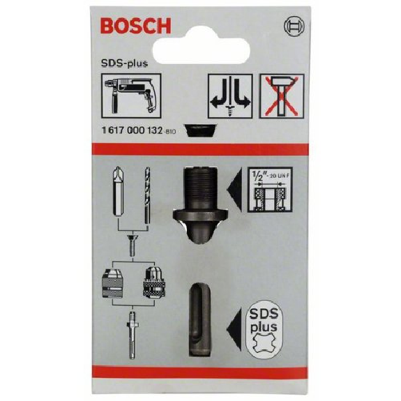 SDS-plus-Aufnahmeschaft für Bohrfutter, 1/2"-20 UNF SDS-plus-Aufnahmeschaft für Bohrfutter, 1/2"-20 UNF-Beschreibung lesen
