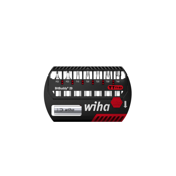 Jeu d'embouts Wiha BitBuddy TY 29 mm Pozidriv, TORX 8 pices. 1/4" C6.3 (42139) Jeu d'embouts Wiha BitBuddy TY 29 mm Pozidriv, TORX 8 pices. 1/4" C6.3 (42139)-Lire la description