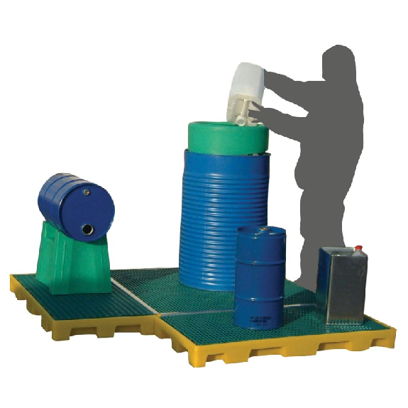 Piattaforma di ritenzione 120L con griglia in plastica-Leggi tutto