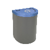 Cestino mezzo tondo con portasacco 65 L e coperchio basculante