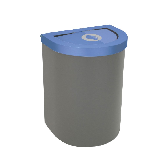 Corbeille Nice 1/2 rond avec support sac 65 L couvercle basculante-Lire la description