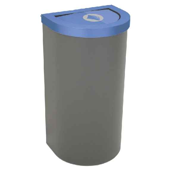 Corbeille Nice 1/2 rond avec support sac 95 L couvercle basculante-Lire la description
