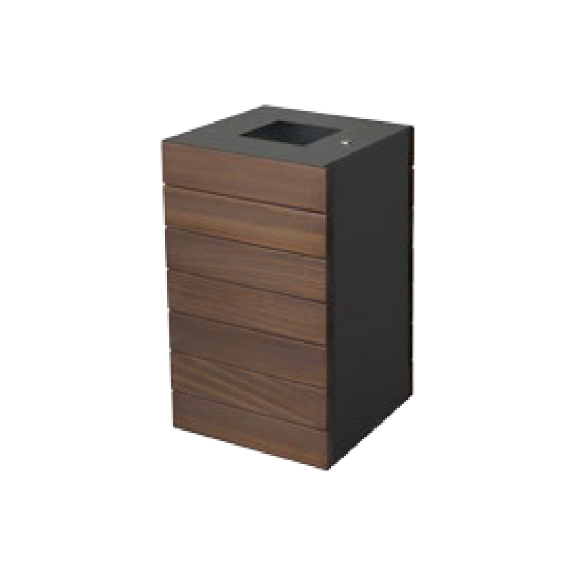 Cestino 100 L in metallo e legno tropicale Cestino 100 L in metallo e legno tropicale-Leggi tutto