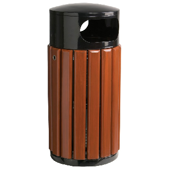 Corbeille extérieure 40 L en acier et bois-Lire la description