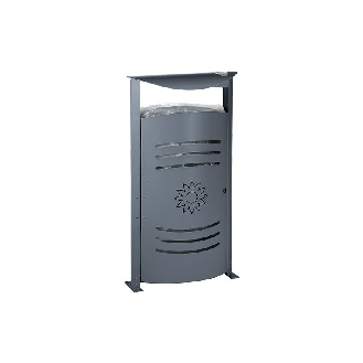 Corbeille extérieure ovale 50 L avec cendrier-Lire la description
