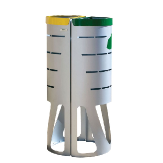 Cestino selettivo 40 L in acciaio-Leggi tutto