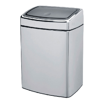 Corbeille Murale Touch 10 L Inox-Lire la description