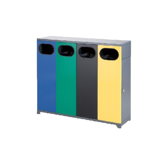 Papelera de clasificación metálica 160 L-Leer más