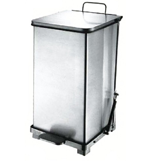 Corbeille robuste et silencieux 90 L Inox mat-Lire la description