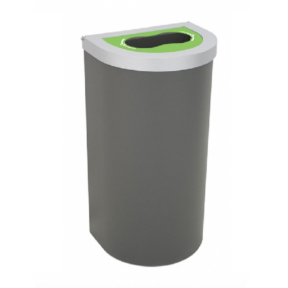 Corbeille Nice 1/2 rond avec support sac 95 L couvercle tri sélectif Corbeille Nice 1/2 rond avec support sac 95 L couvercle tri sélectif-Lire la description