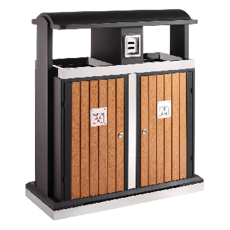 Cestino in legno 2 x 50 L-Leggi tutto