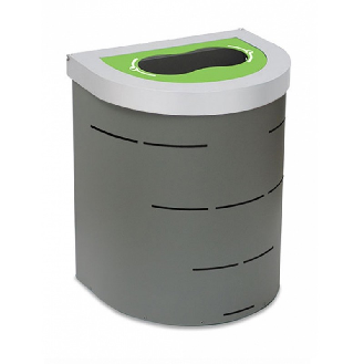 Corbeille Nice 1/2 rond avec support sac 65 L couvercle tri sélectif-Lire la description