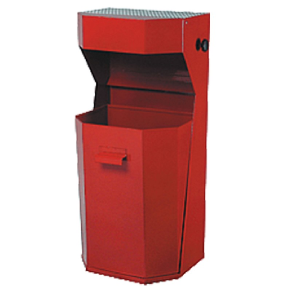 Corbeille cendrier extérieur 50 L avec 3 ouvertures-Lire la description