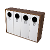 Cestino Helsinki 160 L 4 flussi di rifiuti