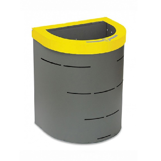 Corbeille demi-ronde avec support sac 65 L-Lire la description