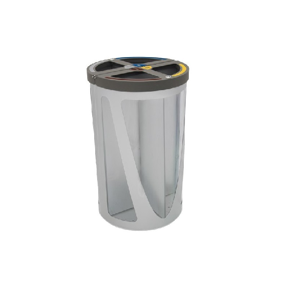 Cestino per rifiuti 4 flussi 120 L-Leggi tutto