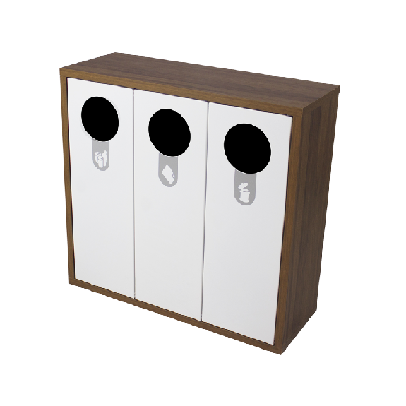Cestino per rifiuti 120 L a 3 flussi Cestino per rifiuti 120 L a 3 flussi-Leggi tutto
