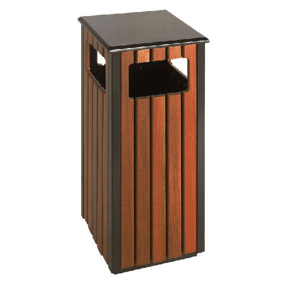 Papelera cuadrada de madera 36 L-Leer más