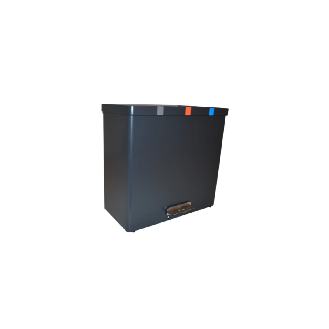 Poubelle à pédale 3 x 34 L en aluminium-Lire la description