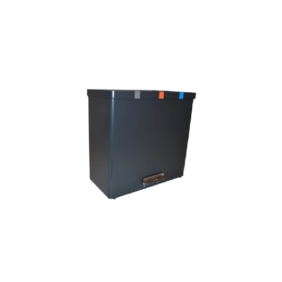 Pattumiera a pedale 3 x 34 L in alluminio Pattumiera a pedale 3 x 34 L in alluminio-Leggi tutto