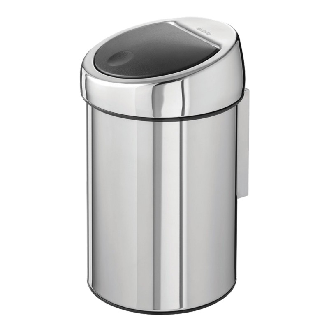 Corbeille Murale Touch 3 L Inox-Lire la description