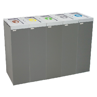 Papelera rectangular con portabolsas de 75 L y tapa basculante-Leer más