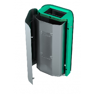 Cestino METROPOLE in acciaio zincato 1x 50 l - cestino interno-Leggi tutto