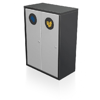 Corbeille 80 L à fermeture automatique avec bac intérieur-Lire la description