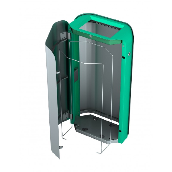 Pattumiera in acciaio zincato 2 x 50 lt con portasacco-Leggi tutto