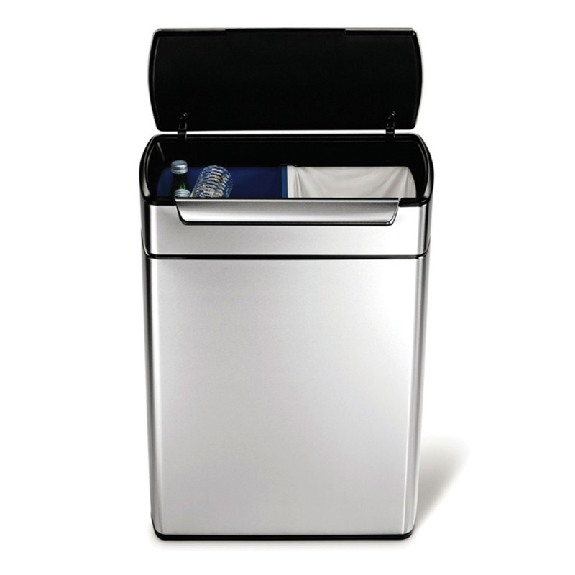 Corbeille de tri sélectif 48 L en inox-Lire la description