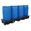 Pallet di ritenzione PE per 4 fusti in linea - 235L Pallet di ritenzione PE per 4 fusti in linea - 235L