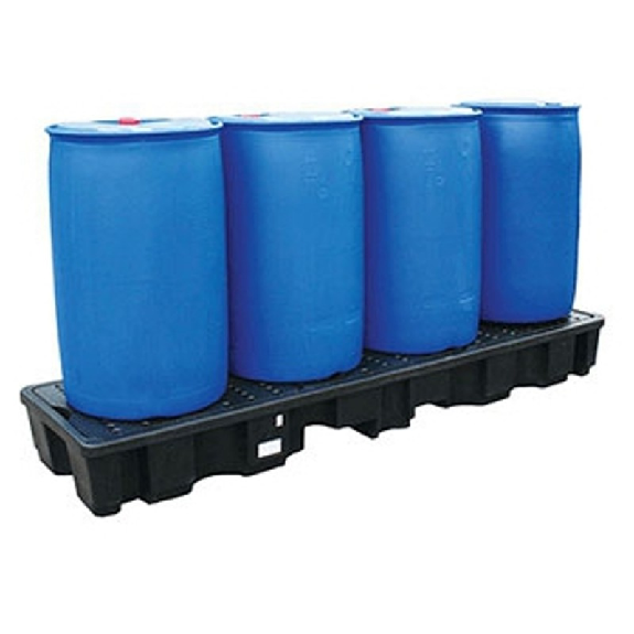 Pallet di ritenzione PE per 4 fusti in linea - 235L Pallet di ritenzione PE per 4 fusti in linea - 235L-Leggi tutto