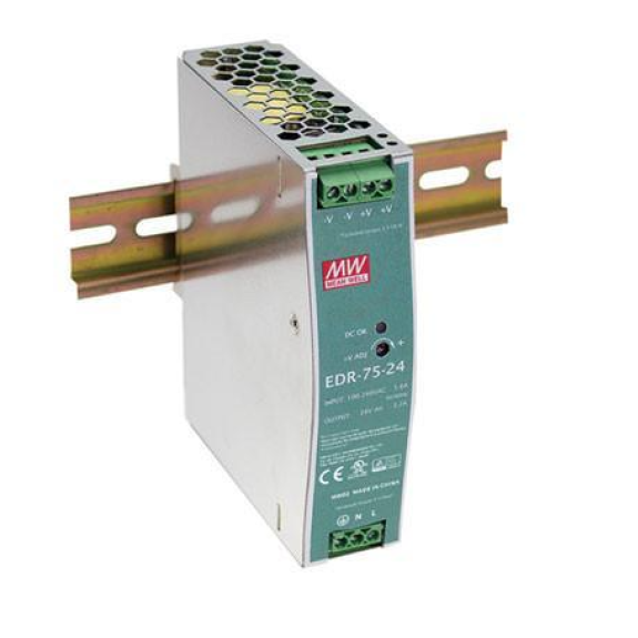 EDR-75-24 Alimentation rail DIN AC/DC (PSU), ITE, ITE, 1 sortie, 76.8 W, 24 V, 3.2 A-Lire la description