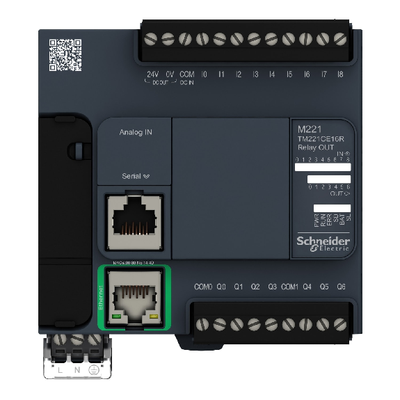 SPS-Steuerung, Modicon M221, Kompaktformat, 16 E/A, Ethernet, Modbus, 100 bis 240 VAC-Beschreibung lesen