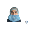 Cache-Barbe jetables - Sachet de 100 Pièces (Bleu) - Taille Unique - Recyclables, Légers et Compacts