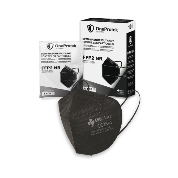Masques Médicaux FFP2 Noir - Boîte de 10 pièces - Confortables et adaptables-Lire la description