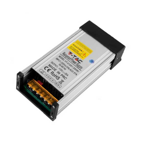 VT-21251 Alimentatore SLIM in metallo 250W 12V 20A IP45 2 uscite con morsetti a vite - SKU 3232-Leggi tutto